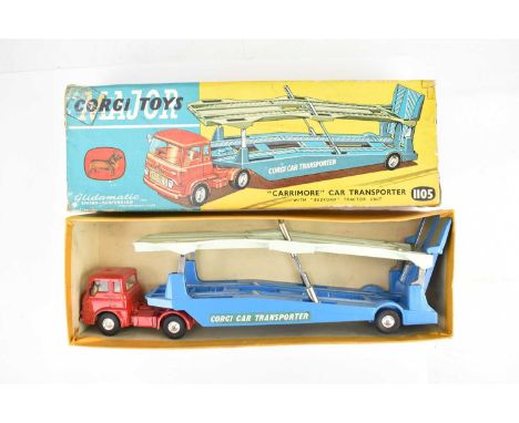 CORGI; a boxed no. 1105 Carrimore car transporter with Bedford tractor unit.Condition Report: Has been played with but very w