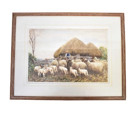 J. R. K. DUFF; watercolour, 'Letting them Out', signed and with label verso, 35.5 x 52.5cm, framed and glazed.