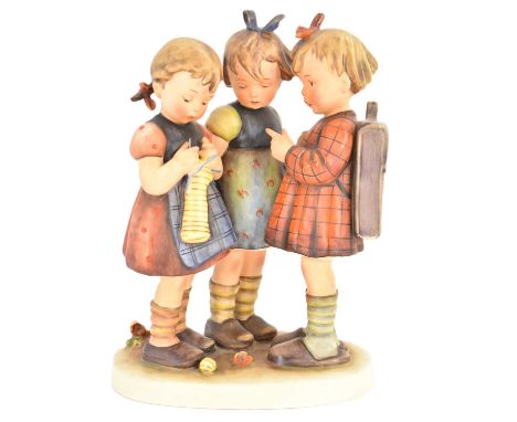 GOEBEL HUMMEL; a large figure titled 'Schoolgirls', height 24cm, with factory marks to the base.Condition Report: Good no not