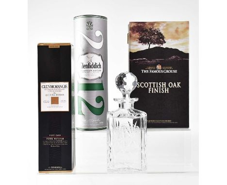 Three bottles of Scotch whisky comprising Glenmorangie, The Quinta Ruban Port Cask Extra Matured in presentation box, Glenfid