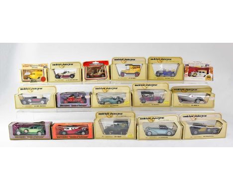 A collection of boxed Days Gone and Models of Yesteryear boxed vehicles by Matchbox and Lledo, including Y-17 1938 Hispano Su