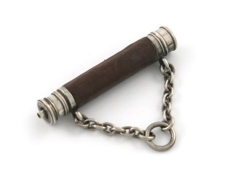 A Victorian novelty silver pencil, by Thornhill, also marked with a registration lozenge for 1868, modelled as a telescope, l