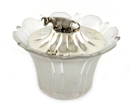 A late-William IV silver-mounted cut glass butter dish, by Henry Wilkinson and Co, Sheffield 1836, tapering circular form, wi