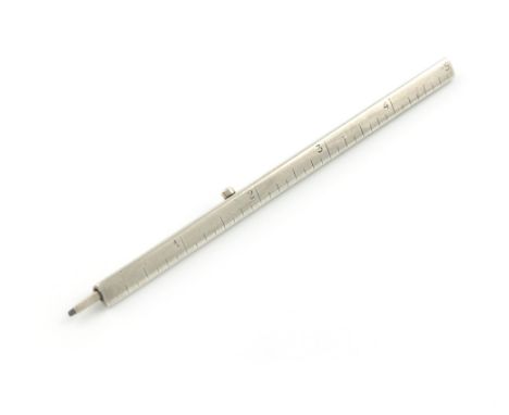 A novelty silver pencil, by S. Mordan and Co., with worn Chester hallmarks, triangular form, engraved to measure five inches,