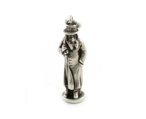 A Victorian novelty silver figural pencil, by S. Mordan and Co. modelled as a Dickensian character, possibly Fagan, with a ha