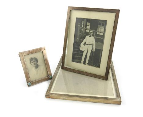 A small collection of three silver photograph frames, comprising: one by Liberty and Co, Birmingham 1905, also stamped 'CYMRI