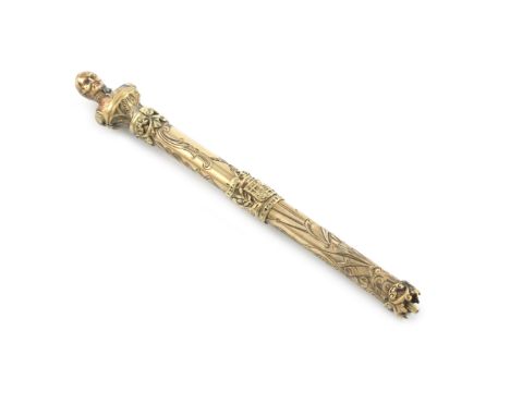 A mid-Victorian gold propelling pencil, probably by S. Mordan and Co, made to commemorate the death of The Duke of Wellington