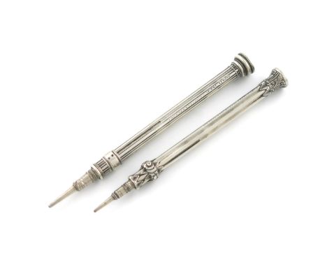 A George IV silver Everpointed pencil, by Sampson Mordan and Gabriel Riddle, London 1831, also marked 'S. Mordan &amp; Co. Pa
