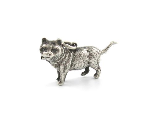 A Victorian novelty silver pencil, by S. Mordan and Co, with a registration lozenge for 1881, modelled as a standing cat, wit