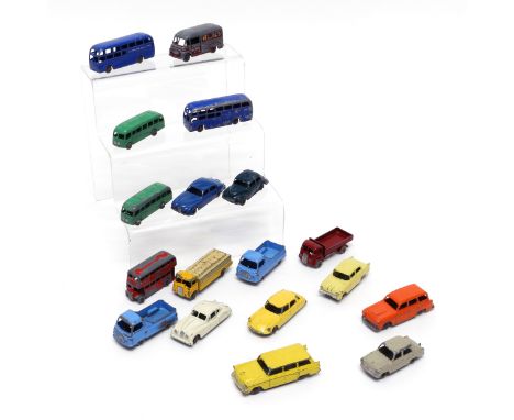 A collection of unboxed Matchbox Toys '1-75' series diecast models, comprising 30a Ford Prefect, grey body with metal wheels 