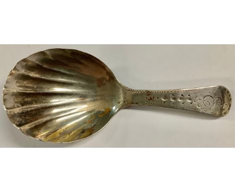 A George III silver caddy spoon, London c.1800 