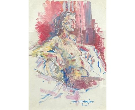 David Naylor Portrait of a Female Nudesigned, oil on board, 35cm x 25cm 