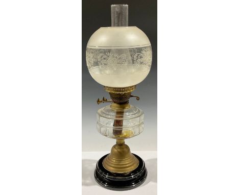 A Victorian oil lamp 