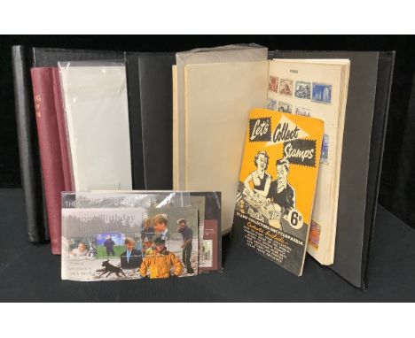 Stamps - three stamp albums and loose, A - Z World and one Commonwealth, etc 