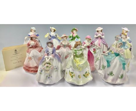 A set of twelve Royal Worcester Sweet Posy figures, by David Lyttel, including Sweet Daffodil, Sweet Pansy, Sweet Anemone, Sw