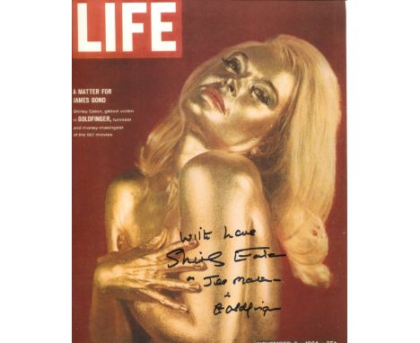 007 Bond girl, lovely 8x10 photo signed by Goldfinger actress Shirley Eaton who has also added her character name and the fil