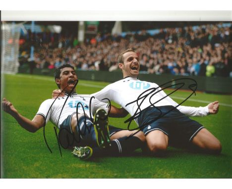 Paulinho and Roberto Soldado Tottenham Signed 10 x 8 inch football photo. All autographs come with a Certificate of Authentic