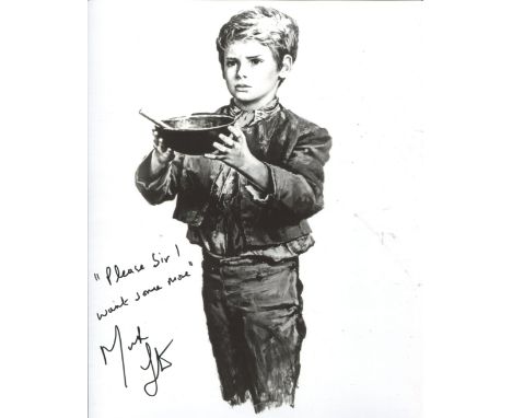 Oliver! 8x10 inch photo from one of the great British musicals, signed by actor Mark Lester who has added "please sir, I want