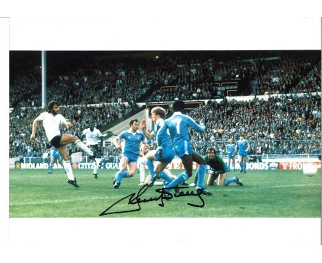 Ricky Villa Wembley Goal Tottenham Signed 16 x 12 inch football photo. All autographs come with a Certificate of Authenticity