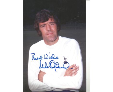 Mike England Tottenham Signed 12 x 8 inch football photo. All autographs come with a Certificate of Authenticity. We combine 