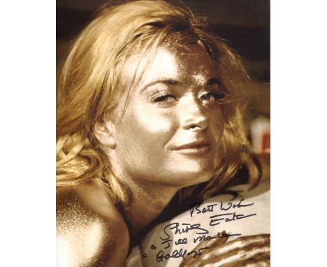 007 Bond girl, lovely 8x10 photo signed by Goldfinger actress Shirley Eaton who has also added her character name and the fil