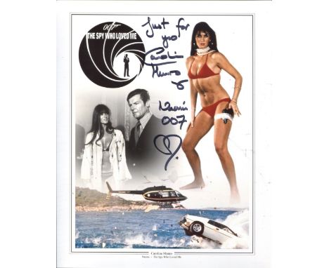 007 Bond girl. The Spy Who Loved Me actress Caroline Munro signed 8x10 montage photo. All autographs come with a Certificate 
