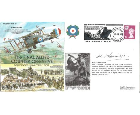 The Final Allied Counter Offensive September - November 1918 signed FDC No. 125 of 500. Flown in Piper Apache PA3 from Biggin