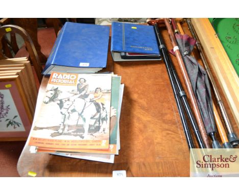 A postcard album mostly of Tombstone, Arizona, a quantity of vintage magazines to include Radio Pictorial and a bound quantit