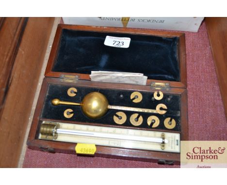 A Sikes cased hydrometer