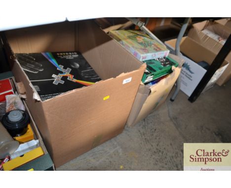 Two boxes of various vintage and other games and puzzles 