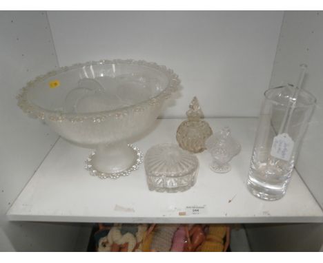 shelf of glassware inc. punch set & dartington crystal