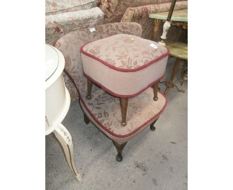 vintage bedroom chair and stool