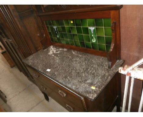 tile back marble top wash stand