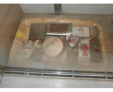 tray of trinket & pill boxes