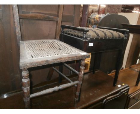 vintage chair and piano stool