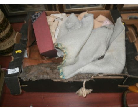 box of vintage clothes & gloves etc