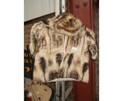 vintage childs fur coat & hat