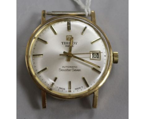A gentleman's gold Tissot Seastar Seven automatic wrist watch (no strap).