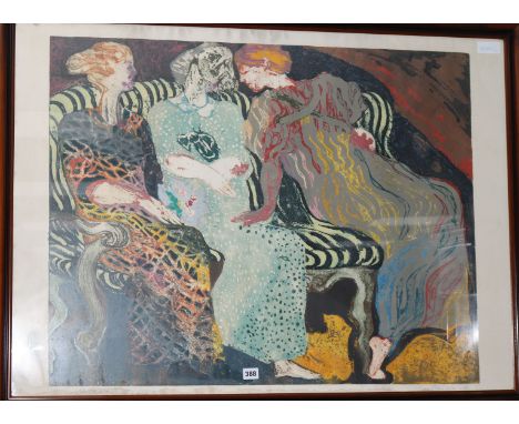 A Santandei, limited edition print, la conversacione XII/XV, inscribed in pencil, 74cm x 102cm