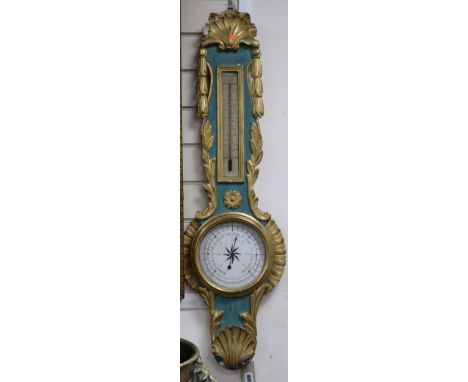 A gilt and gold painted barometer, H.84cm