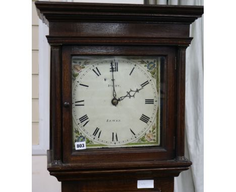 Davey of Lewes. An early 19th century oak thirty hour longcase clock, H.184cm