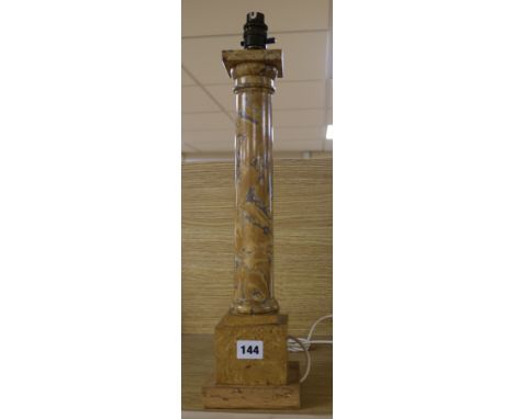 An Italian marble table lamp base