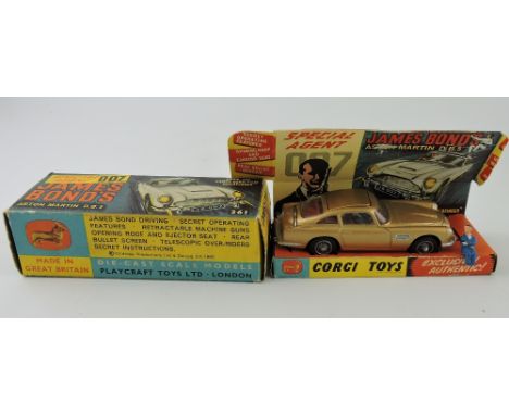 A Corgi James Bond Aston Martin DB5. no. 261, gold, with box and pictorial inset together with spare ejector seat figure.