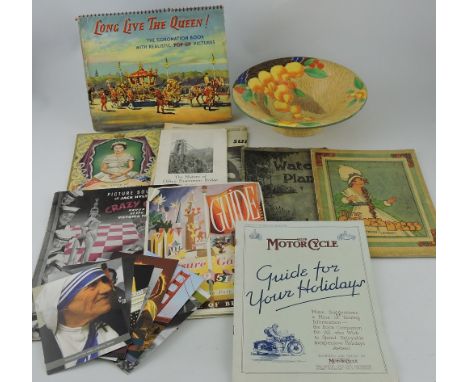A copy of The Motor Cycle Guide for Holidays, July 4th 1935, together with a quantity of other literature including a pop-up 