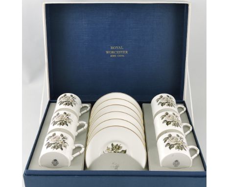 A Royal Worcester boxed set of coffee cups and saucers for six place settings.