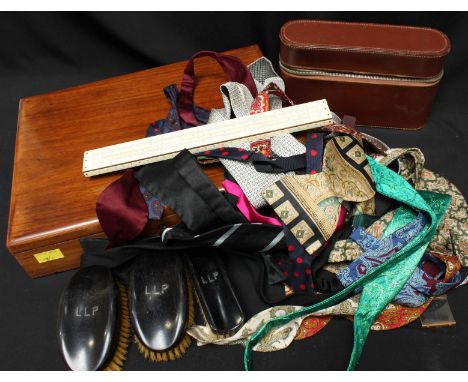 A collection of silk bowties and neckties, including five from Harrods, and other makes including Tootal, Gieves etc, togethe