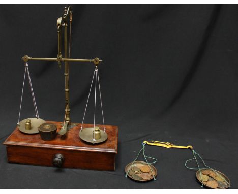 Two sets of scales and weights.
