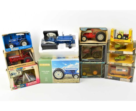 A quantity of boxed diecast vehicles, mostly tractors, various makes, to include a Universal Hobbies Ford 5000 (1964) scale m