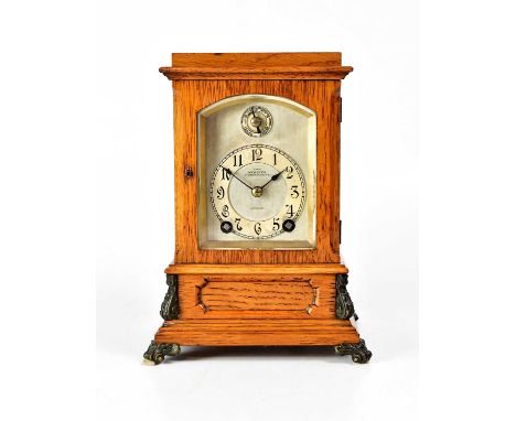 WEBSTER, 91 GRACECHURCH STREET, LONDON; a Victorian oak four glass cased regulator mantel clock, with twin drum movement stri