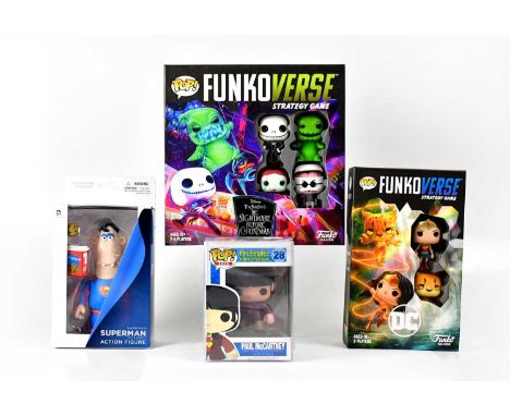 FUNKO VERSE; two Strategy Game sets, Wonder Woman, no.102 and Nightmare Before Christmas, no.100, together with a Pop! Figure